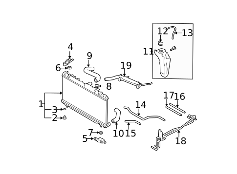Radiator & Components for 2000 Subaru Legacy #0