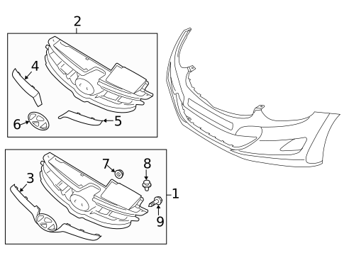 Grille & Components for 2012 Hyundai Elantra #0