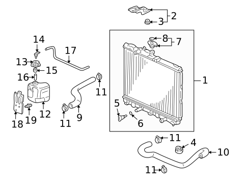 Radiator & Components for 2000 Honda Insight #0