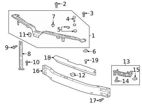 Bumper & Components - Front for 2021 Cadillac XT4 #1