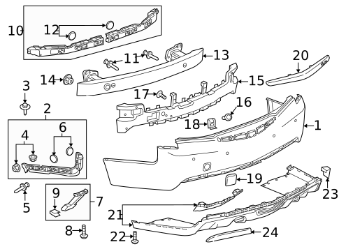 Bumper & Components - Rear for 2015 Cadillac ATS #1
