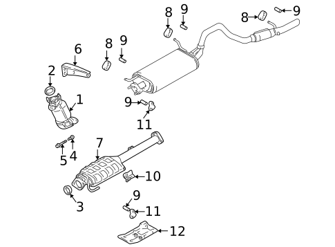 Exhaust Components for 1999 Chevrolet Tracker #0