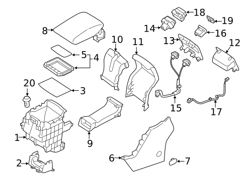 Center Console for 2024 Subaru Forester #1