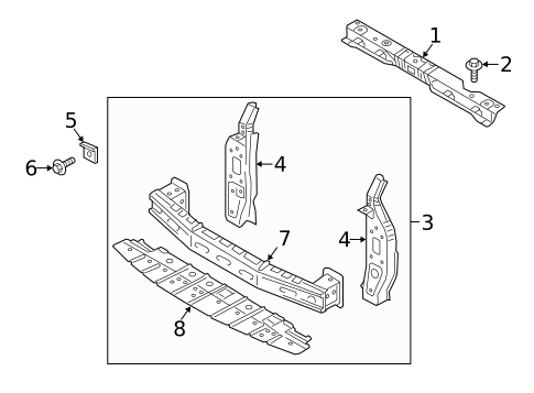 Radiator Support for 2020 Mitsubishi Mirage G4 #0