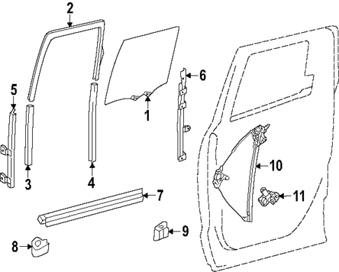 Glass - Rear Door for 2024 Toyota Tacoma #0