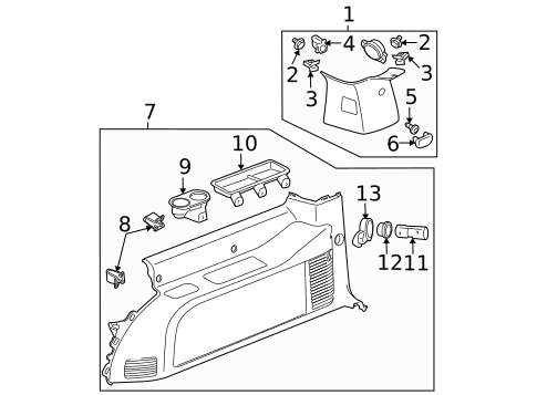 Interior Trim - Quarter Panels for 2008 Chevrolet Suburban 1500 #1