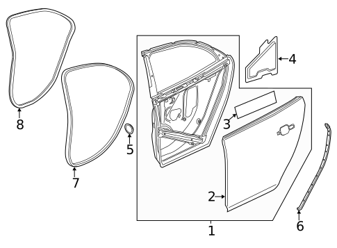 Door & Components for 2014 Chevrolet Malibu #0