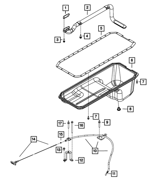 Engine Oiling, Oil Pan and Indicator (Dipstick) for 2013 Ram 3500 #0