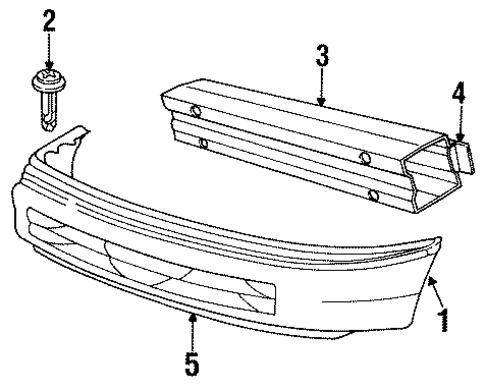 Bumper & Components - Front for 1996 Dodge Intrepid #0