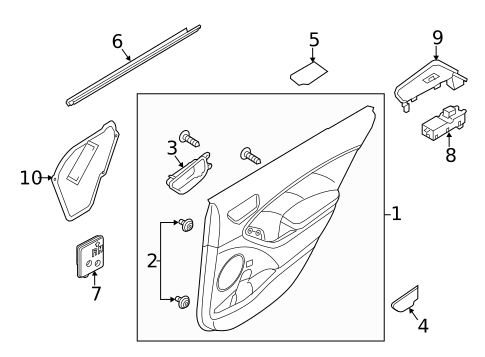 Interior Trim - Rear Door for 2017 Kia Forte #0