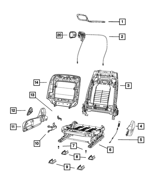 Front Seats - Adjusters, Recliners, Shields and Risers for 2016 Dodge Challenger #0