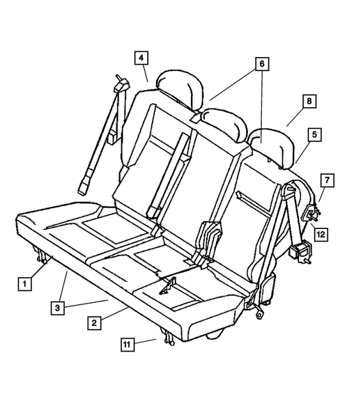 Rear Seats-Folding for 2004 Chrysler PT Cruiser #8