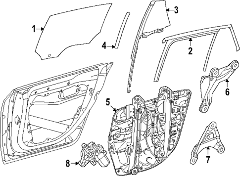 Glass - Rear Door for 2025 Mercedes-Benz EQE SUV AMG® #0