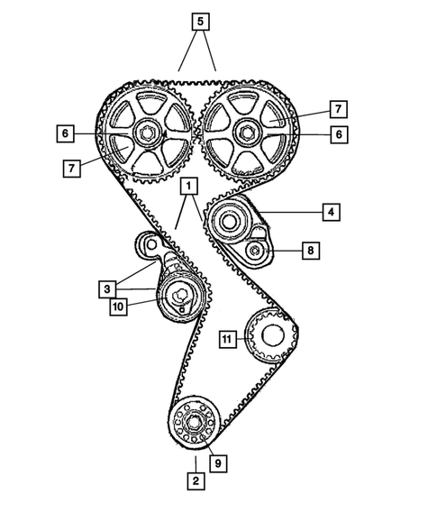 Timing Belt/Chain and Cover and Balance Shaft for 2010 Chrysler PT Cruiser #1