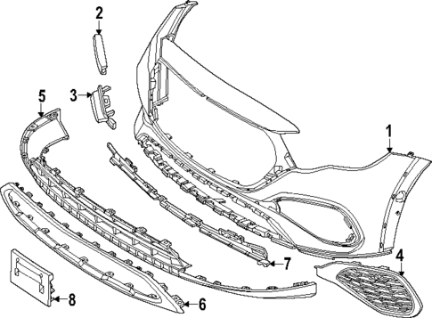 Bumper & Components - Front for 2025 Mercedes-Benz E450 #1