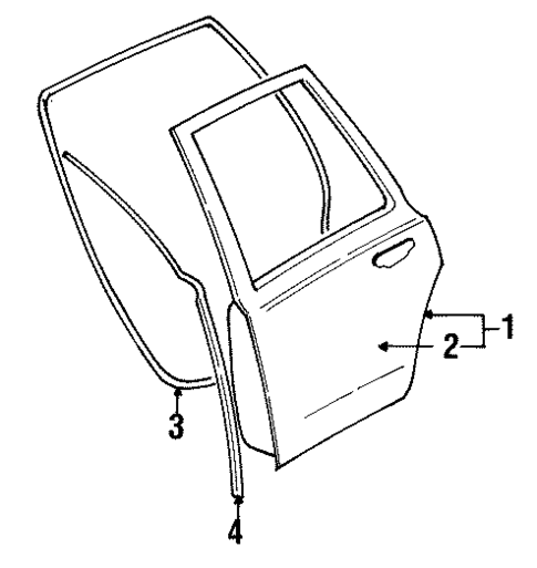 Door & Components for 2001 Lincoln Town Car #1