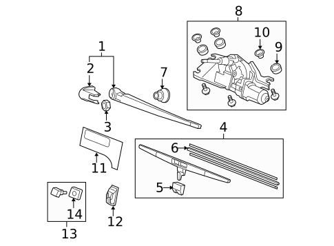 Wiper & Washer Components for 2015 Honda Pilot #1