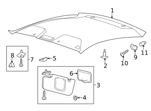 Interior Trim - Roof for 2012 Ford Mustang #0