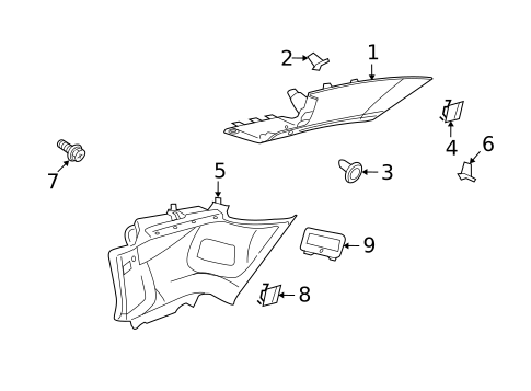 Interior Trim - Quarter Panels for 2010 Ford Focus #1