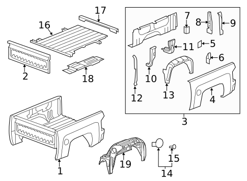 Pick UP Box Components for 2012 GMC Sierra 2500 HD #6