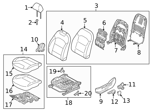 Front Seat Components for 2022 Kia Niro #2