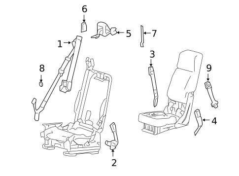 Front Seat Belts for 2008 Ford F-150 #1