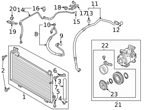 Condenser, Compressor & Lines for 2016 Mazda 6 #1