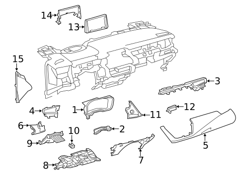 Instrument Panel Components for 2022 Toyota Corolla #1