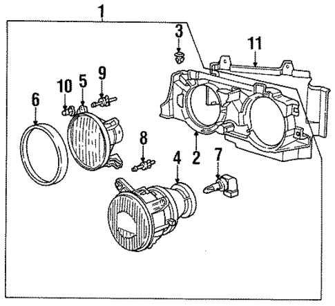 Headlamp Components for 1994 BMW 750iL #1