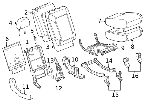 Rear Seat Components for 2014 Chevrolet Captiva Sport #1