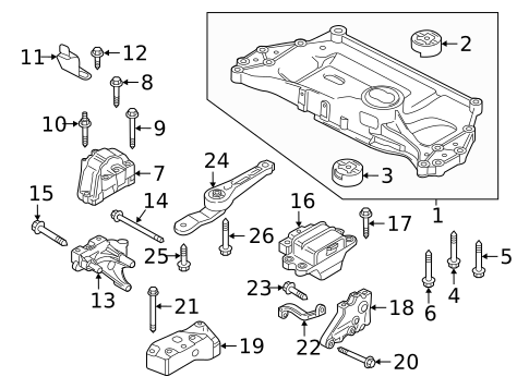 Engine & Trans Mounting for 2015 Volkswagen Jetta #0
