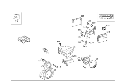 Radio Set, Remote Control, Amplifier, CD-Player, Loudspeaker for 1993 Mercedes-Benz 600SL #1
