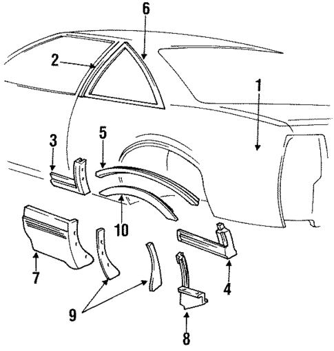Quarter Panel & Components for 1990 Pontiac Grand Prix #0
