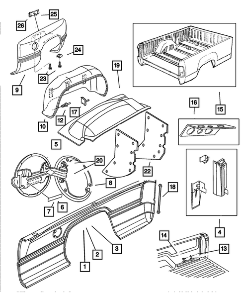 Quarter Panel and Pillar for 2001 Dodge Ram 2500 #1