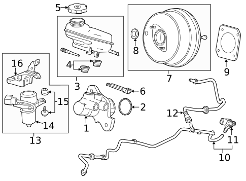 Master Cylinder - Components On Dash Panel for 2023 Chevrolet Camaro #0