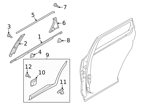 Exterior Trim - Rear Door for 2024 Kia Sorento #0