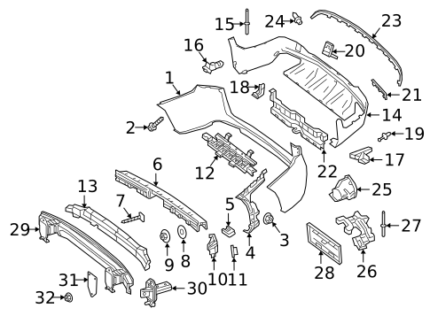 Bumper & Components - Rear for 2018 Mercedes-Benz GLC43 AMG #1
