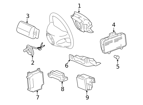 Air Bag Components for 2009 Mercedes-Benz SL600 #0