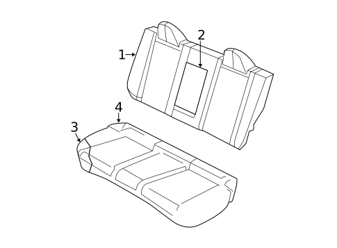 Rear Seat Components for 2011 Dodge Avenger #1