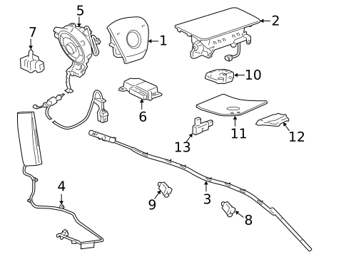 Air Bag Components for 2010 Cadillac Escalade EXT #0