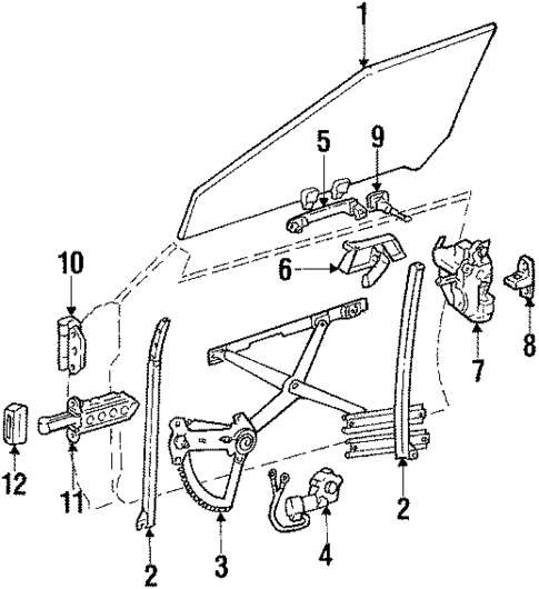 Glass - Front Door for 1988 Mercedes-Benz 300CE #0