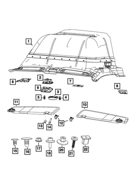 Headliners - Visors - Assist Straps for 2024 Ram ProMaster EV #0