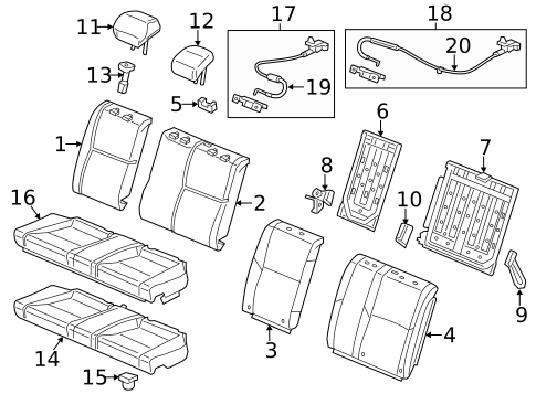 Rear Seat Components for 2012 Honda Civic #1
