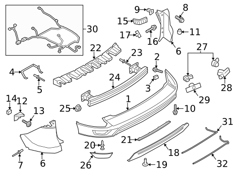 Bumper & Components - Rear for 2016 Ford Escape #1