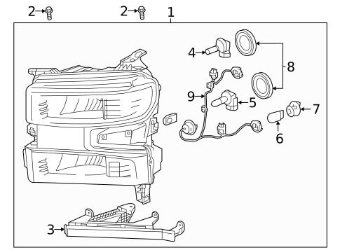 Headlamp Components for 2019 Chevrolet Silverado 1500 #2