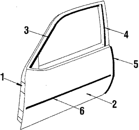 Door & Components for 1987 Oldsmobile Firenza #0
