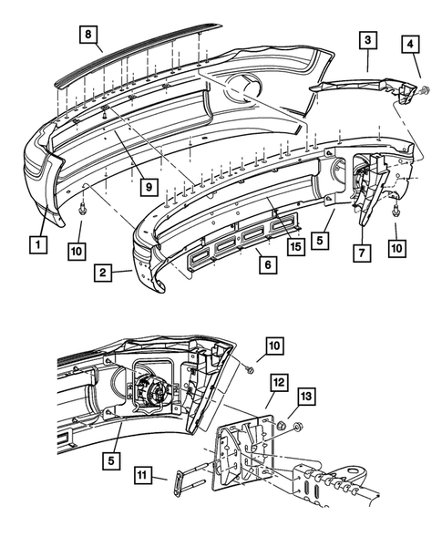 Front Bumper and Fascia for 2003 Dodge Ram 2500 #1