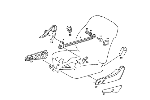 Belt Lock Mounting, Covering for 1990 Mercedes-Benz 190E #3