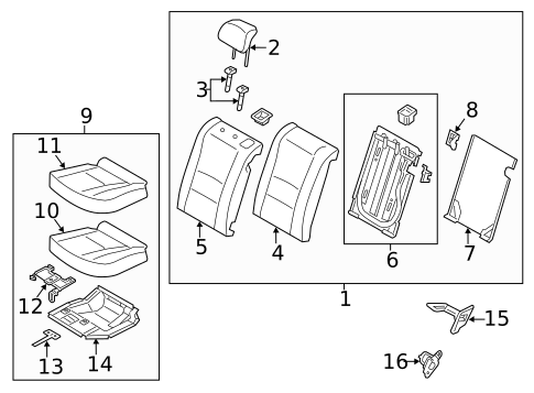 Rear Seat Components for 2014 Hyundai Elantra GT #1