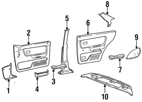 Interior Trim for 1993 Hyundai Excel #0